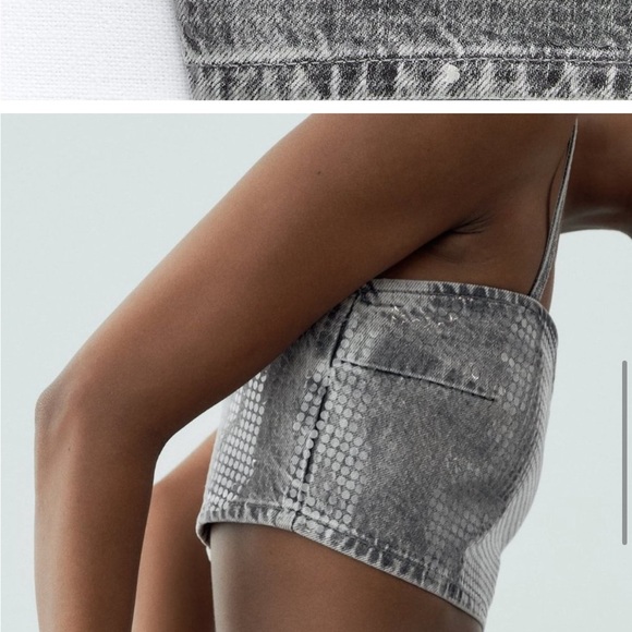 NWT ZARA TRF SEQUINNED FOIL
DENIM CROP TOP SIZE M
🚨 FINAL PRICE NO ACCEPT OFFERS - Picture 9 of 14